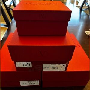 Valentino Vibrant Red Shoe and Belt Boxes
